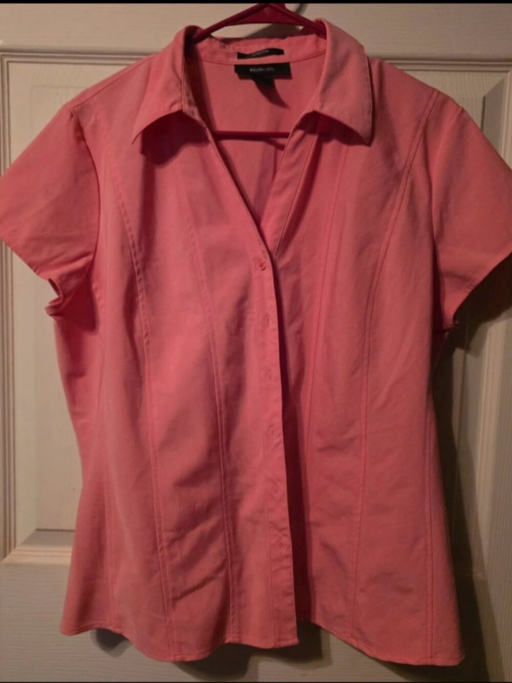 Style & Co Salmon Short Sleeve Blouse Size 18